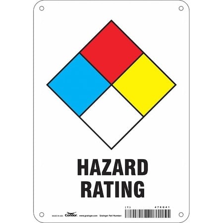 Safety Sign, 10 in Height, 7 in Width, Rectangle MPN:476G41