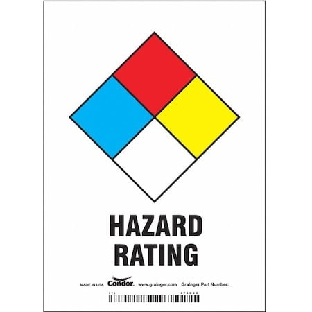 Safety Sign, 7 in Height, 5 in Width, Rectangle MPN:476G43
