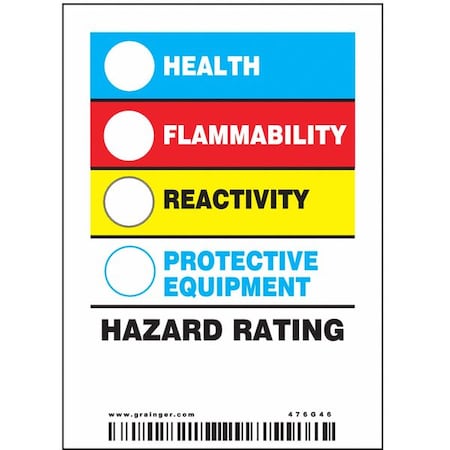 Safety Sign, 4 in Height, 2 7/8 in Width, Rectangle MPN:476G46