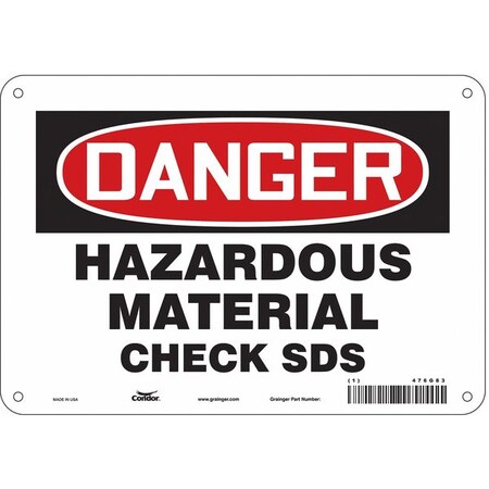 Safety Sign, 7 in Height, 10 in Width, Vinyl, Vertical Rectangle, English, 476G83 MPN:476G83