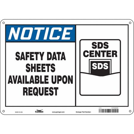 Safety Sign, 10 in x 14 in, Polyethylene MPN:476G88
