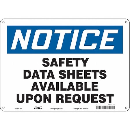 Safety Sign, 10 inx14 in, Aluminum MPN:476H06