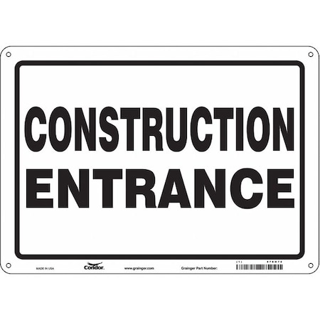 Safety Sign, 10 in Height, 14 in Width, Aluminum, Horizontal Rectangle, English, 476H74 MPN:476H74