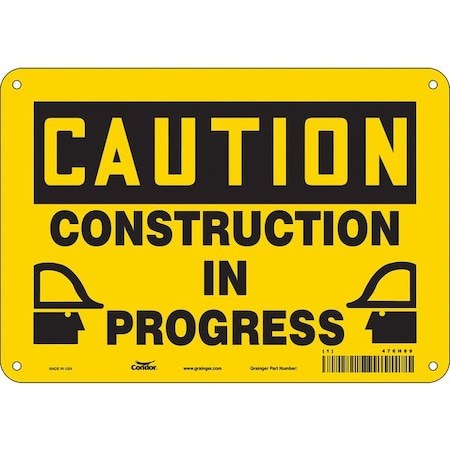 Safety Sign, 7 in Height, 10 in Width, Aluminum, Vertical Rectangle, English, 476H89 MPN:476H89