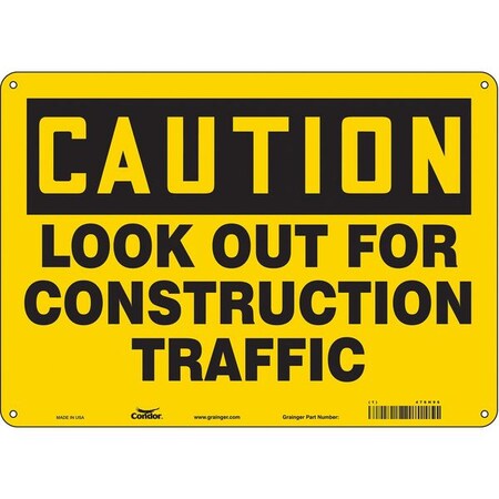Safety Sign, 10 in Height, 14 in Width, Aluminum, Horizontal Rectangle, English, 476H96 MPN:476H96