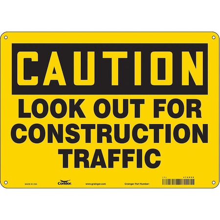 Safety Sign, 10 in Height, 14 in Width, Polyethylene, Horizontal Rectangle, English, 476H99 MPN:476H99