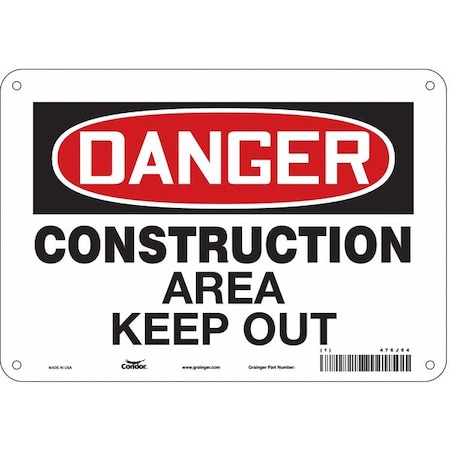 Safety Sign, 7 in Height, 10 in Width, Aluminum, Vertical Rectangle, English, 476J64 MPN:476J64