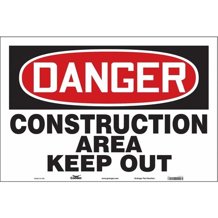 Safety Sign, 24 in Height, 36 in Width, Vinyl, Horizontal Rectangle, English MPN:476J73