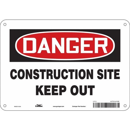 Safety Sign, 7 in Height, 10 in Width, Aluminum, Vertical Rectangle, English, 476J99 MPN:476J99