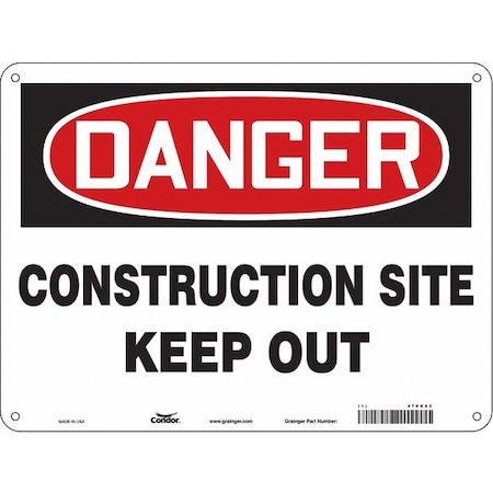 Safety Sign, 18 in H, 24 in W, Polyethylene, Horizontal Rectangle, English, 476K05 MPN:476K05