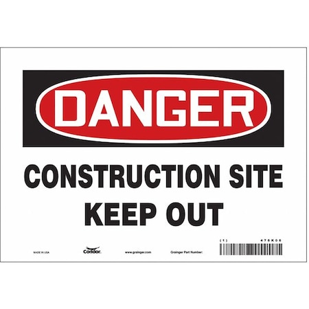 Safety Sign, 7 in Height, 10 in Width, Vinyl, Vertical Rectangle, English, 476K06 MPN:476K06