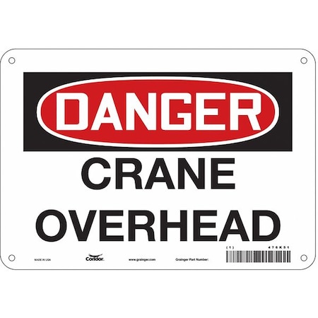Safety Sign, 7 in Height, 10 in Width, Aluminum, Vertical Rectangle, English, 476K51 MPN:476K51