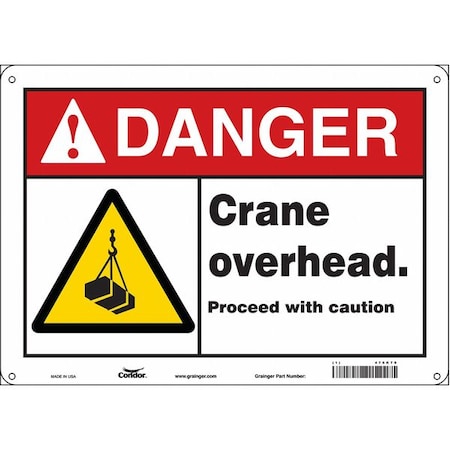 Safety Sign, 10 in Height, 14 in Width, Polyethylene, Horizontal Rectangle, English, 476K70 MPN:476K70