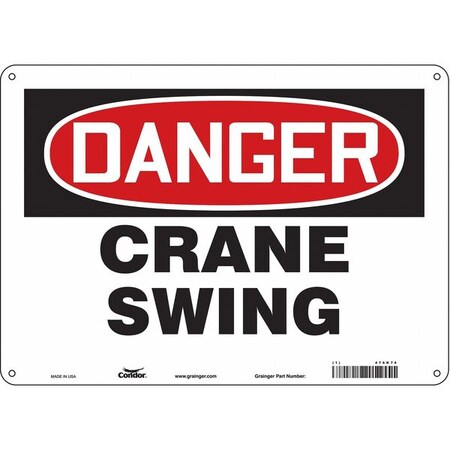 Safety Sign, 10 in Height, 14 in Width, Aluminum, Horizontal Rectangle, English, 476K74 MPN:476K74