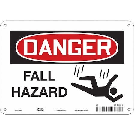 Safety Sign, 7 in Height, 10 in Width, Aluminum, Vertical Rectangle, English, 476K86 MPN:476K86
