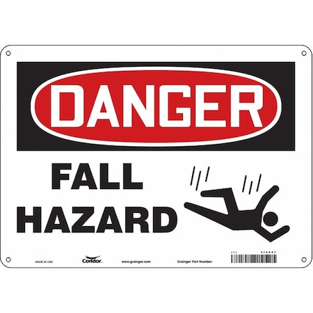 Safety Sign, 10 in Height, 14 in Width, Aluminum, Horizontal Rectangle, English, 476K87 MPN:476K87