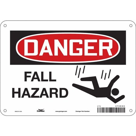 Safety Sign, 7 in Height, 10 in Width, Polyethylene, Vertical Rectangle, English, 476K88 MPN:476K88