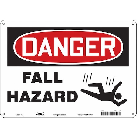 Safety Sign, 10 in Height, 14 in Width, Polyethylene, Horizontal Rectangle, English, 476K89 MPN:476K89