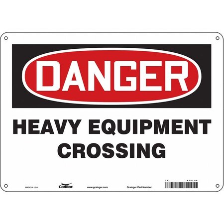 Safety Sign, 10 in Height, 14 in Width, Aluminum, Horizontal Rectangle, English, 476L06 MPN:476L06