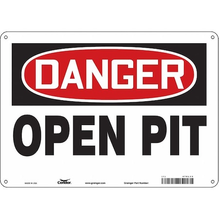 Safety Sign, 10 in Height, 14 in Width, Aluminum, Horizontal Rectangle, English, 476L33 MPN:476L33