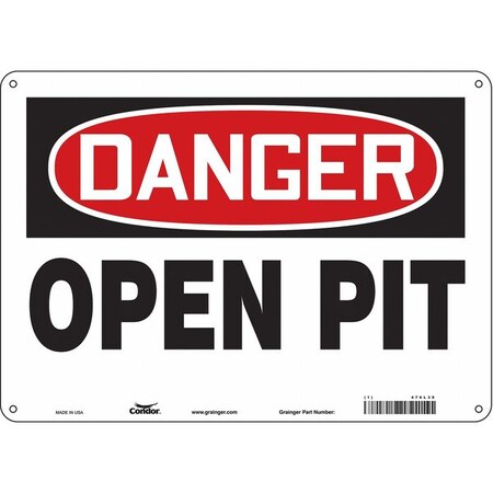 Safety Sign, 10 in Height, 14 in Width, Polyethylene, Horizontal Rectangle, English, 476L39 MPN:476L39