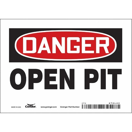 Safety Sign, 5 in Height, 7 in Width, Vinyl, Horizontal Rectangle, English, 476L42 MPN:476L42
