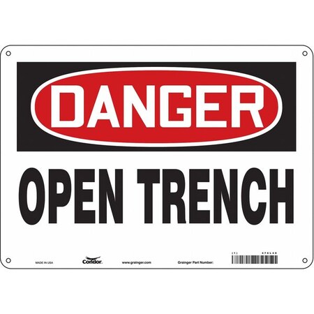 Safety Sign, 10 in Height, 14 in Width, Aluminum, Horizontal Rectangle, English, 476L48 MPN:476L48