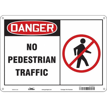 Safety Sign, 10 in Height, 14 in Width, Aluminum, Horizontal Rectangle, English, 476M90 MPN:476M90