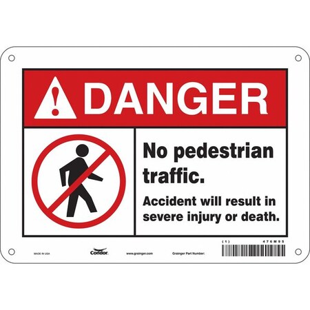 Safety Sign, 7 in Height, 10 in Width, Aluminum, Vertical Rectangle, English, 476M95 MPN:476M95