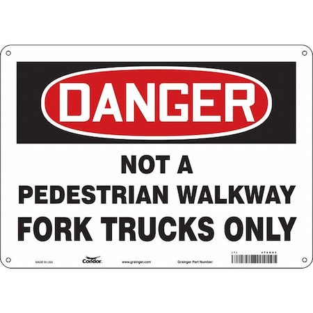 Safety Sign, 10 in Height, 14 in Width, Aluminum, Horizontal Rectangle, English, 476N03 MPN:476N03