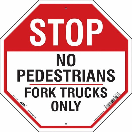 Safety Sign, 24 in Height, 24 in Width, Polyethylene, Octagon, English MPN:476N15