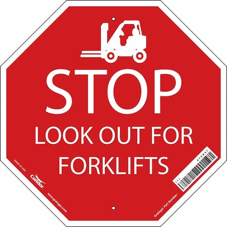 No Header, Stop Look Out For Forklifts, 18