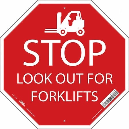 No Header, Stop Look Out For Forklifts, 24