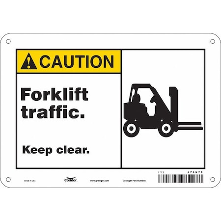 Safety Sign, 7 in Height, 10 in Width, Polyethylene, Vertical Rectangle, English, 476N78 MPN:476N78