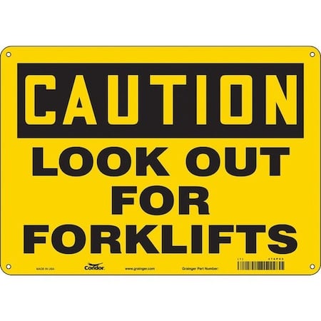 Safety Sign, 10 in Height, 14 in Width, Aluminum, Horizontal Rectangle, English, 476P05 MPN:476P05