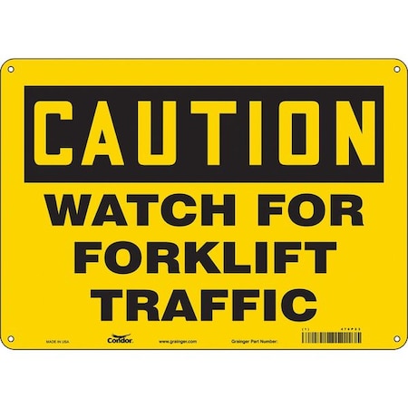 Safety Sign, 10 in Height, 14 in Width, Aluminum, Horizontal Rectangle, English, 476P23 MPN:476P23