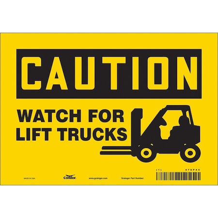 Safety Sign, 7 in Height, 10 in Width, Vinyl, Vertical Rectangle, English, 476P45 MPN:476P45
