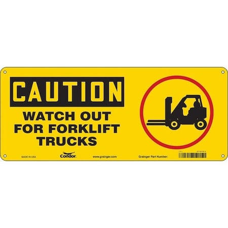 Safety Sign, 7 in H, 17 in W, Aluminum, Vertical Rectangle, English, 476P62 MPN:476P62
