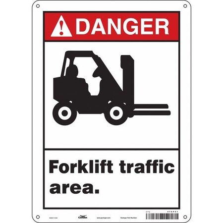 Safety Sign, 14 in Height, 10 in Width, Polyethylene, Vertical Rectangle, English, 476P91 MPN:476P91