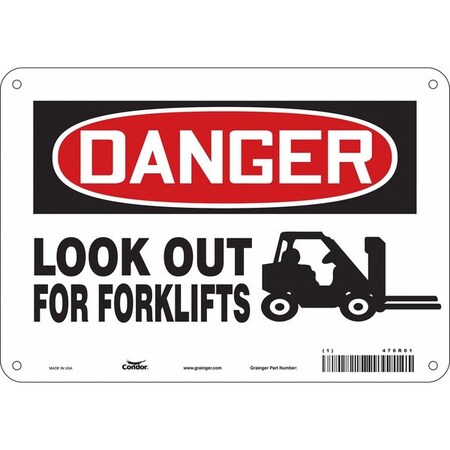 Safety Sign, 7 in Height, 10 in Width, Aluminum, Vertical Rectangle, English, 476R01 MPN:476R01