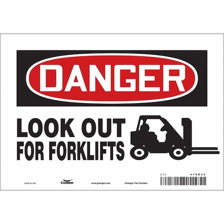 Safety Sign, 7 in Height, 10 in Width, Vinyl, Vertical Rectangle, English, 476R05 MPN:476R05