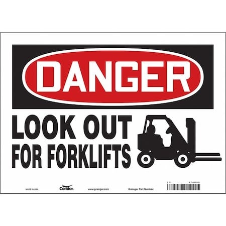 Safety Sign, 10 in Height, 14 in Width, Vinyl, Horizontal Rectangle, English, 476R06 MPN:476R06