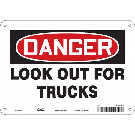 Safety Sign, 7 in Height, 10 in Width, Polyethylene, Vertical Rectangle, English, 476R42 MPN:476R42