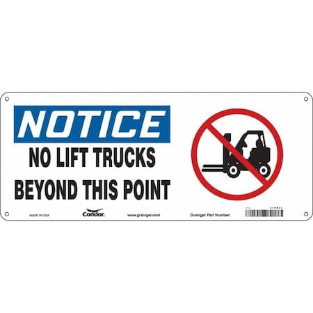 Safety Sign, 7 in H, 17 in W, Aluminum, Vertical Rectangle, English, 476R62 MPN:476R62