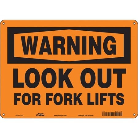 Safety Sign, 10 in Height, 14 in Width, Aluminum, Horizontal Rectangle, English, 476R73 MPN:476R73