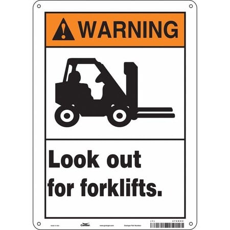 Safety Sign, 14 in Height, 10 in Width, Polyethylene, Vertical Rectangle, English, 476R82 MPN:476R82