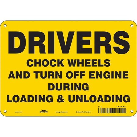 Safety Sign, 7 in Height, 10 in Width, Polyethylene, Vertical Rectangle, English, 477D49 MPN:477D49