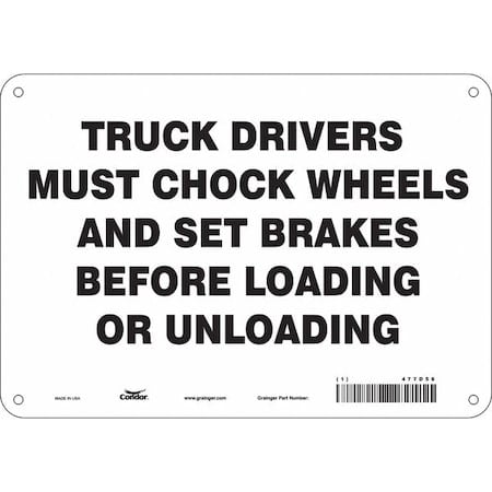 Safety Sign, 7 in Height, 10 in Width, Polyethylene, Vertical Rectangle, English, 477D56 MPN:477D56