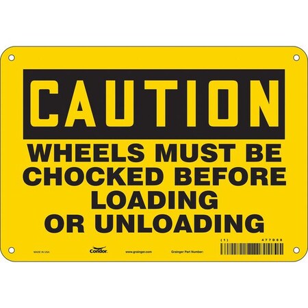 Safety Sign, 7 in Height, 10 in Width, Polyethylene, Vertical Rectangle, English, 477D88 MPN:477D88