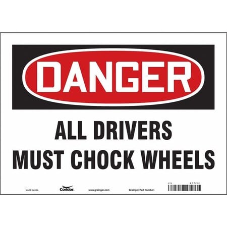 Safety Sign, 10 in Height, 14 in Width, Vinyl, Horizontal Rectangle, English, 477F01 MPN:477F01
